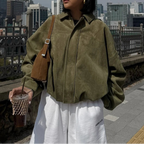 Cropped Suede Bomber